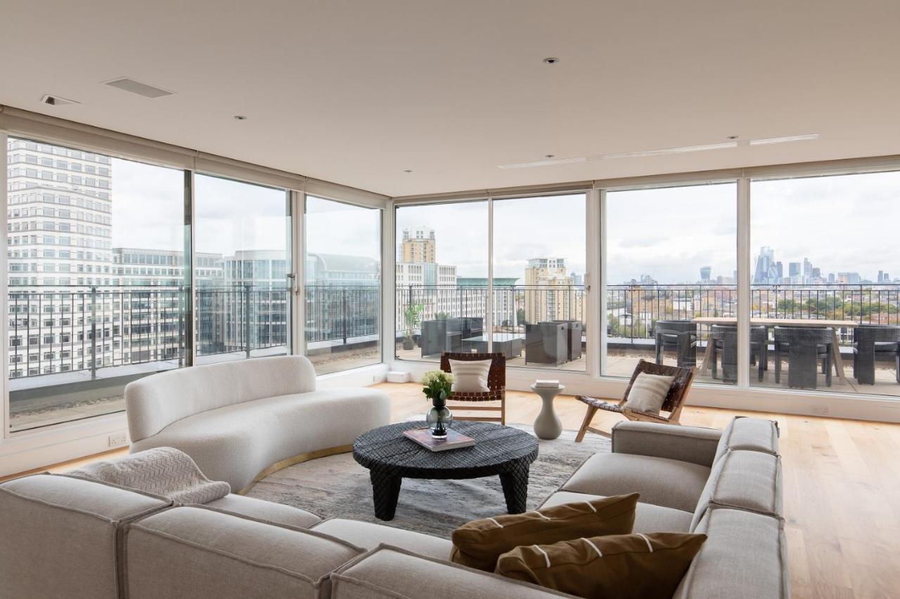 런던 The Canary Wharf Secret - Glamorous 3Bdr Flat With Terrace And Parking 아파트 외부 사진