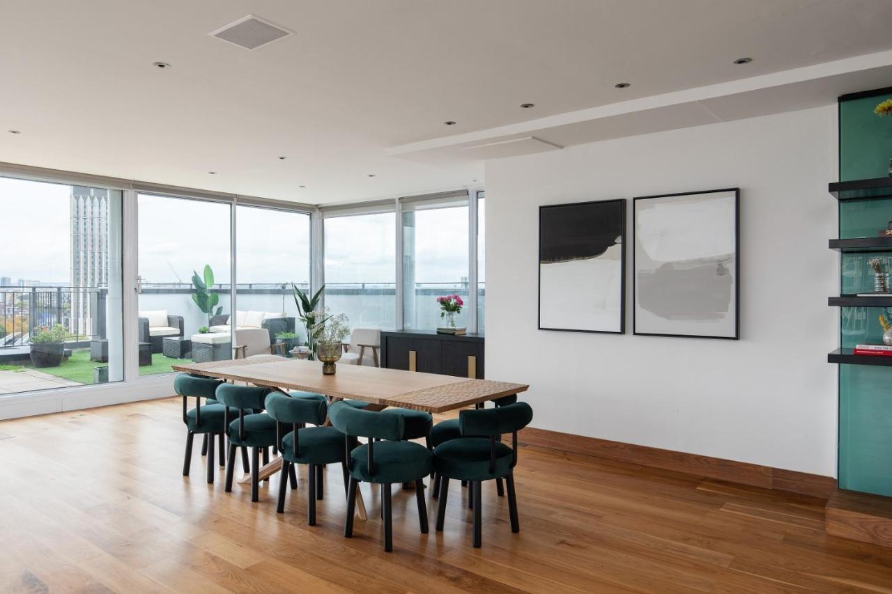 런던 The Canary Wharf Secret - Glamorous 3Bdr Flat With Terrace And Parking 아파트 외부 사진